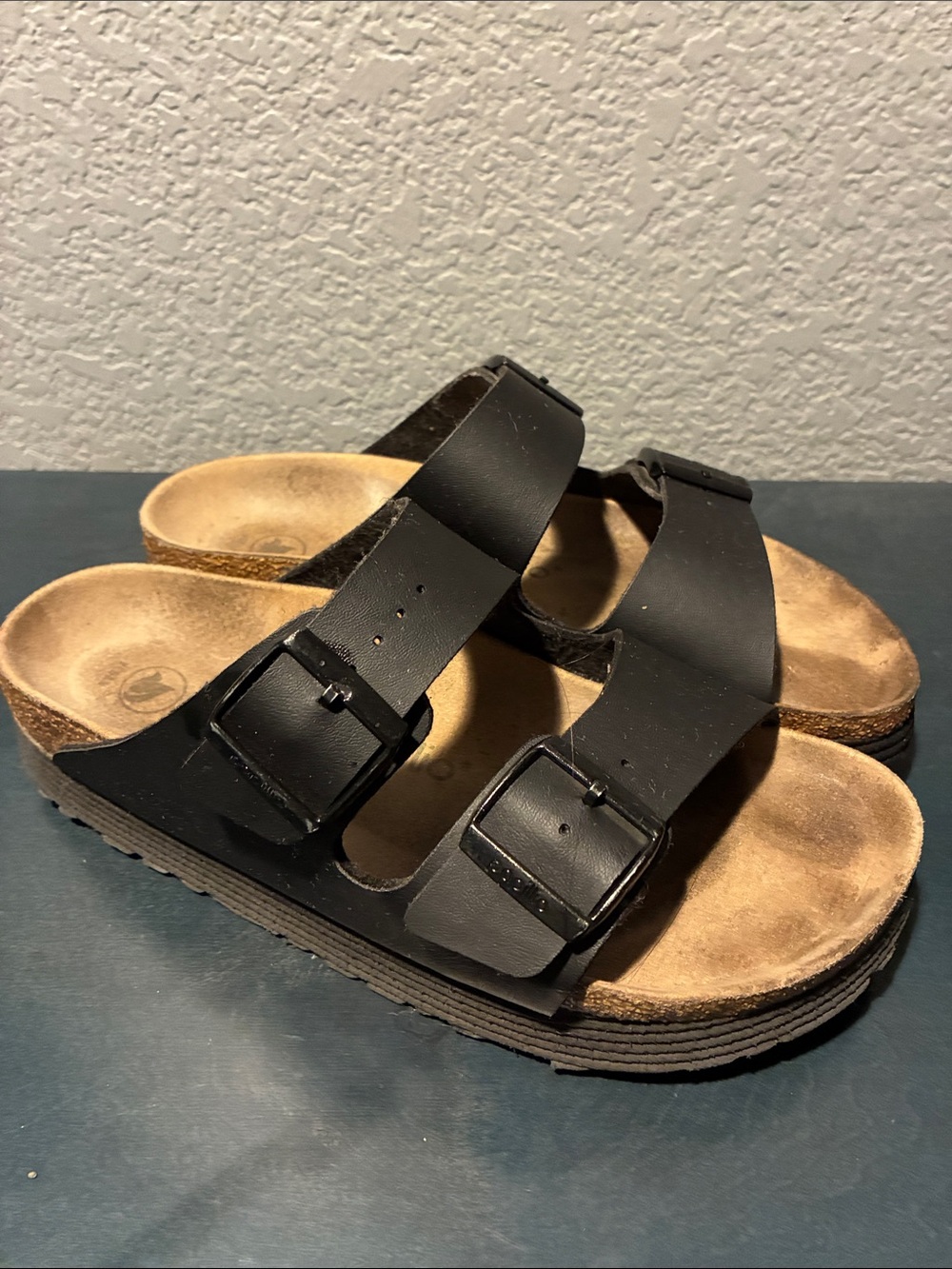 Birkenstock Black Two-Buckle Slide Sandals